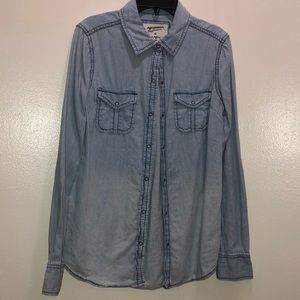 Denim Button-down Top  Size: XS